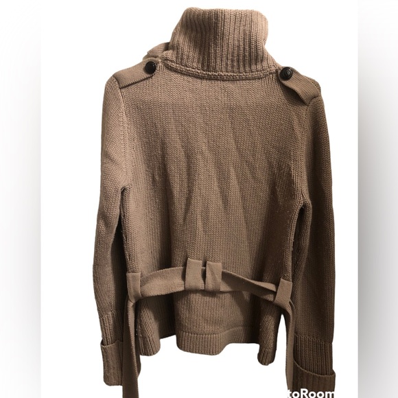 SOLD!! Burberry wool cashmere blend belted sweater cardigan L - Picture 4 of 12
